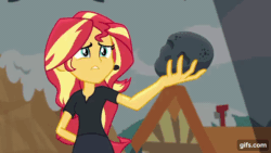 Size: 640x360 | Tagged: safe, screencap, sunset shimmer, equestria girls, equestria girls series, g4, opening night, animated, diamond, female, gif, gifs.com, open mouth, opening night: sunset shimmer, solo