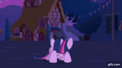 Size: 640x360 | Tagged: safe, screencap, twilight sparkle, alicorn, pony, g4, magical mystery cure, season 3, amazing, animated, eyes closed, female, gif, gifs.com, mare, night, solo, spread wings, twilight sparkle (alicorn), wings, wow