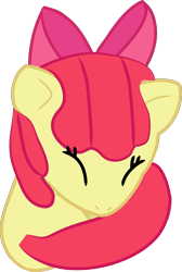 Size: 925x1375 | Tagged: safe, artist:creshosk, apple bloom, earth pony, pony, g4, eyes closed, female, filly, simple background, solo, transparent background