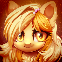 Size: 500x500 | Tagged: safe, artist:cabbage-arts, oc, oc only, oc:honey cakes, pony, bust, female, mare, portrait, smiling, solo