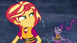 Size: 1920x1071 | Tagged: safe, screencap, sci-twi, sunset shimmer, twilight sparkle, equestria girls, equestria girls series, g4, spring breakdown, spoiler:eqg series (season 2), cruise outfit