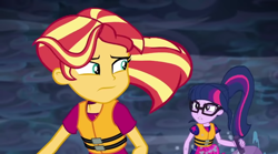 Size: 1920x1071 | Tagged: safe, screencap, sci-twi, sunset shimmer, twilight sparkle, equestria girls, equestria girls specials, g4, my little pony equestria girls: better together, my little pony equestria girls: spring breakdown, cruise outfit