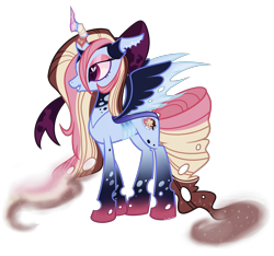 Size: 2479x2319 | Tagged: safe, artist:khimi-chan, oc, oc only, oc:neigh-apolitan, changeling, changeling queen, pony, changeling queen oc, changelingified, female, high res, simple background, solo, species swap, transparent background