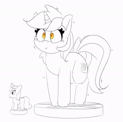 Size: 2740x2731 | Tagged: safe, artist:pabbley, lyra heartstrings, pony, unicorn, g4, body control, bondage, female, forced smile, grayscale, high res, magical bondage, mare, monochrome, partial color, shivering, simple background, sketch, smiling, solo, struggling, teary eyes, transfixed, trapped, voodoo doll, white background
