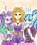 Size: 1400x1700 | Tagged: safe, artist:zachc, adagio dazzle, aria blaze, sonata dusk, equestria girls, g4, bracelet, crossed arms, cute, exclamation point, female, gem, happy, jewelry, pigtails, ponytail, question mark, siren gem, smiling, sonatabetes, the dazzlings, trio, twintails