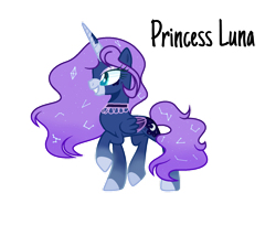 Size: 1280x1047 | Tagged: safe, artist:88astra88, princess luna, alicorn, pony, g4, base used, choker, concave belly, constellation, constellation hair, ethereal mane, eyelashes, female, grin, mare, redesign, simple background, slender, smiling, solo, starry mane, thin, transparent background