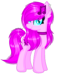 Size: 778x1034 | Tagged: safe, artist:fantarianna, oc, oc only, earth pony, pony, choker, ear piercing, earring, earth pony oc, eyelashes, female, jewelry, mare, piercing, simple background, smiling, solo, transparent background