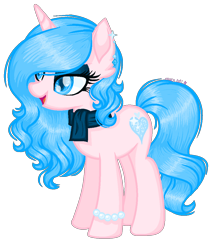 Size: 956x1076 | Tagged: safe, artist:fantarianna, oc, oc only, pony, unicorn, bracelet, clothes, ear piercing, earring, female, jewelry, makeup, mare, piercing, scarf, simple background, smiling, solo, transparent background, unicorn noc