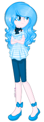 Size: 496x1372 | Tagged: safe, artist:fantarianna, oc, oc only, equestria girls, g4, clothes, crossed arms, equestria girls-ified, eyelashes, female, pants, signature, simple background, smiling, solo, transparent background