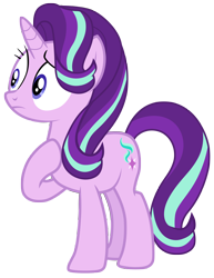 Size: 7000x9050 | Tagged: safe, artist:tardifice, starlight glimmer, pony, unicorn, no second prances, season 6, absurd resolution, blue eyes, female, full body, hoof on chest, horn, mare, multicolored mane, multicolored tail, simple background, solo, standing, tail, transparent background, vector