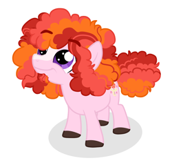 Size: 1894x1814 | Tagged: safe, artist:queenderpyturtle, oc, oc:pompom, earth pony, pony, female, filly, simple background, solo, white background