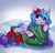 Size: 1500x1432 | Tagged: safe, artist:taneysha, izzy moonbow, pony, unicorn, g5, my little pony: a new generation, bow, christmas, christmas stocking, clothes, cute, eye clipping through hair, female, holiday, izzybetes, mare, ornament, smiling, socks, solo, tongue out