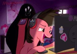Size: 1754x1240 | Tagged: safe, artist:ace play, pinkie pie, oc, oc only, oc:ace play, earth pony, pony, amogus, among us, animated, chair, computer, computer mouse, dialogue, earth pony oc, facial hair, gaming, garfield, goatee, headphones, jon arbuckle, laughing, lg, male, meme, monitor, open mouth, open smile, plushie, ponified meme, shitposting, smiling, solo, sound, stallion, the garfield show, webm