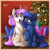 Size: 2000x2000 | Tagged: safe, artist:supermoix, princess celestia, princess luna, alicorn, pegasus, pony, g4, antlers, blushing, christmas, christmas lights, christmas tree, cute, cutelestia, high res, holiday, looking at you, looking back, luna is not amused, pink-mane celestia, present, red nose, reindeer antlers, royal sisters, siblings, sisters, sitting, tree, unamused