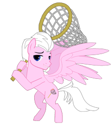 Size: 1156x1289 | Tagged: safe, artist:aurorablue, derpibooru exclusive, oc, oc only, oc:love net, pegasus, pony, bipedal, butterfly net, cutie mark, looking at you, male, net, pegasus oc, rearing, simple background, smiling, smiling at you, solo, spread wings, stallion, transparent background, wings