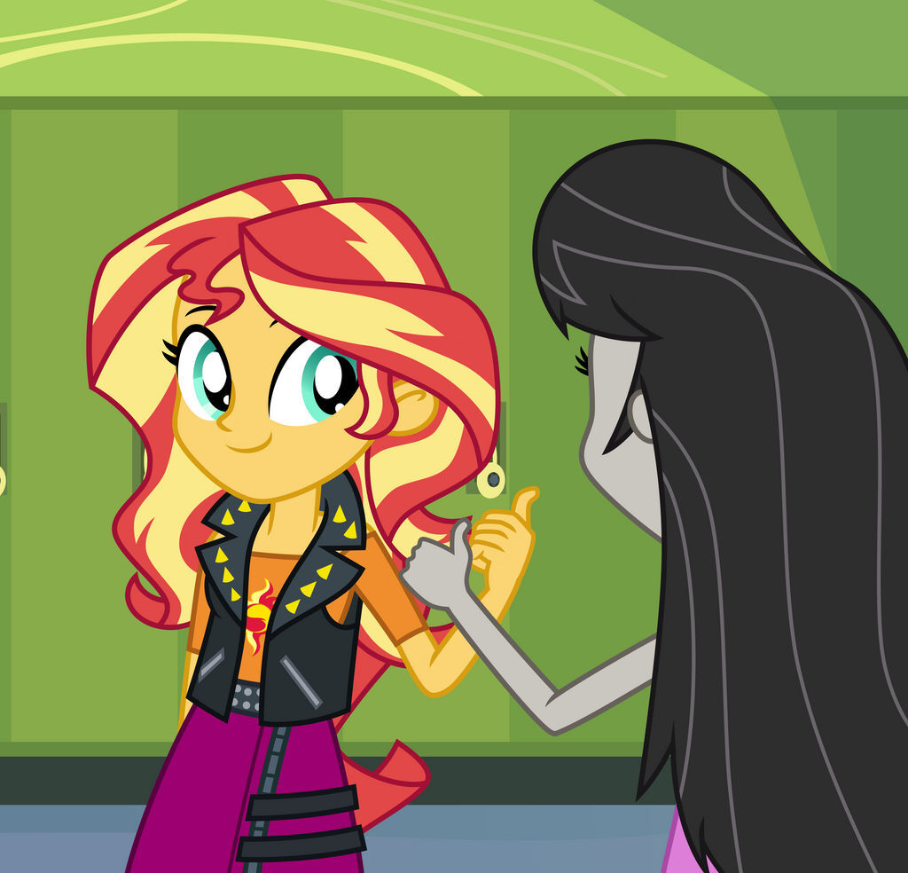 2764379 - safe, artist:emeraldblast63, octavia melody, sunset shimmer,  comic:the tale of two sunsets, equestria girls, g4, female, story in the  source, thumbs up - Derpibooru