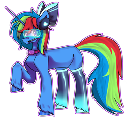 Size: 2480x2480 | Tagged: safe, artist:nirguna st, oc, oc only, oc:shining star, pony, unicorn, 2022 community collab, derpibooru community collaboration, goggles, high res, photo, science fiction, simple background, solo, transparent background