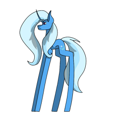 Size: 711x767 | Tagged: safe, artist:justmittens, trixie, pony, unicorn, g4, curved horn, female, horn, impossibly long legs, mare, simple background, transparent background