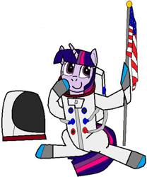 Size: 878x1055 | Tagged: safe, artist:red-brick-1, edit, twilight sparkle, pony, g4, 1000 hours in ms paint, astronaut, cropped, female, flag, helmet, mare, ms paint, simple background, solo, spacesuit, united states, white background