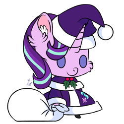 Size: 1804x1804 | Tagged: artist needed, source needed, safe, starlight glimmer, pony, unicorn, g4, christmas, holiday, padoru, simple background, solo, white background