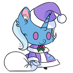 Size: 1804x1804 | Tagged: artist needed, source needed, safe, trixie, pony, unicorn, g4, christmas, holiday, padoru, simple background, solo, white background