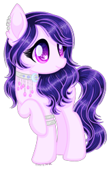 Size: 1024x1568 | Tagged: safe, artist:fantarianna, oc, oc only, earth pony, pony, ear piercing, earring, earth pony oc, eyelashes, female, jewelry, looking at something, mare, piercing, raised hoof, simple background, solo, transparent background