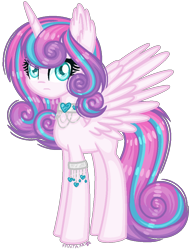 Size: 816x1046 | Tagged: safe, artist:fantarianna, princess flurry heart, alicorn, pony, g4, choker, ear fluff, eyelashes, female, frown, horn, mare, older, older flurry heart, simple background, solo, transparent background, wings