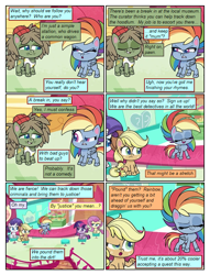 Size: 612x802 | Tagged: safe, artist:newbiespud, artist:swest, artist:winged cat, edit, edited screencap, screencap, applejack, dishwater slog, fluttershy, rainbow dash, rarity, twilight sparkle, alicorn, earth pony, pegasus, pony, unicorn, comic:friendship is dragons, g4.5, my little pony: pony life, the best of the worst, angry, comic, dialogue, eyelashes, eyes closed, female, freckles, frown, hat, mare, screencap comic, sitting, smiling, twilight sparkle (alicorn)