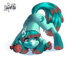 Size: 3507x2780 | Tagged: safe, artist:charlot, oc, oc:seafoam, earth pony, pony, commission, earth pony oc, face down ass up, female, high res, hooves, jack-o challenge, meme, solo, ych result
