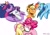 Size: 2048x1422 | Tagged: safe, artist:lrusu, applejack, fluttershy, pinkie pie, rainbow dash, rarity, twilight sparkle, alicorn, earth pony, pegasus, pony, unicorn, g4, the last problem, crown, female, jewelry, lesbian, mane six, older, older twilight, older twilight sparkle (alicorn), princess twilight 2.0, regalia, ship:appledash, ship:flutterpie, ship:rarilight, shipping, twilight sparkle (alicorn)