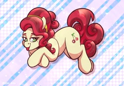 Size: 2048x1423 | Tagged: safe, artist:lrusu, cherry jubilee, earth pony, pony, g4, cute, female, jubibetes, mare, solo