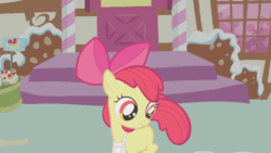 Size: 960x540 | Tagged: safe, screencap, apple bloom, earth pony, pony, call of the cutie, g4, season 1, adorabloom, animated, behaving like a dog, butt, cute, female, filly, gif, plot, solo