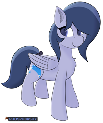 Size: 4125x4916 | Tagged: safe, artist:phosphorshy, oc, oc only, oc:cosmic oceans, pegasus, pony, chest fluff, female, mare, signature, simple background, solo, transparent background