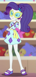 Size: 271x568 | Tagged: safe, screencap, rarity, equestria girls, equestria girls specials, g4, my little pony equestria girls: better together, my little pony equestria girls: spring breakdown, cropped, cruise outfit, feet, glasses, sandals, solo