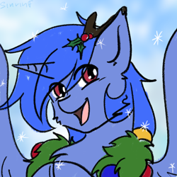 Size: 1000x1000 | Tagged: safe, artist:sinrinf, oc, alicorn, pony, any gender, any race, any species, christmas, commission, holiday, holly, sketch, solo, ych sketch, your character here