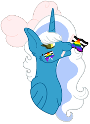 Size: 662x910 | Tagged: safe, artist:sina142, oc, oc only, oc:fleurbelle, alicorn, pony, alicorn oc, bow, female, hair bow, horn, mare, simple background, solo, straight ally, straight ally flag, transparent background, wings, yellow eyes