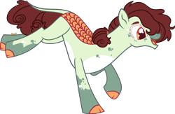 Size: 2686x1753 | Tagged: safe, artist:kurosawakuro, oc, hybrid, magical threesome spawn, male, offspring, parent:autumn blaze, parent:marble pie, parent:trouble shoes, simple background, solo, transparent background