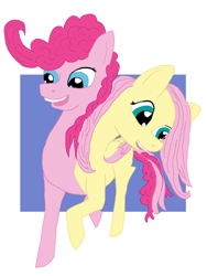 Size: 1200x1600 | Tagged: safe, artist:beautifulhorseme, fluttershy, pinkie pie, earth pony, pegasus, pony, g4, ettin pony, fusion, happy, two heads are better than one, we have become one