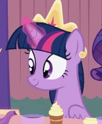 Size: 294x358 | Tagged: safe, artist:agrol, applejack, rarity, twilight sparkle, alicorn, pony, most sweet apple, g4, adorkable, animated, bracelet, cropped, crown, cup, cupcake, cute, dork, eating, embarrassed, female, food, gif, jewelry, levitation, magic, mare, regalia, scroll, smiling, solo focus, teacup, telekinesis, teleportation, twiabetes, twilight sparkle (alicorn)
