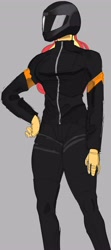 Size: 1822x4096 | Tagged: safe, artist:_ton618_, sunset shimmer, human, equestria girls, g4, biker, female, helmet, humanized, pony coloring, solo