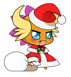 Size: 1000x1090 | Tagged: safe, artist:boastudio, smolder, dragon, g4, chibi, christmas, holiday, open mouth, padoru, simple background, solo, transparent background