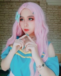 Size: 1080x1350 | Tagged: safe, artist:ryugasamas, fluttershy, human, equestria girls, g4, bracelet, clothes, cosplay, costume, irl, irl human, jewelry, photo