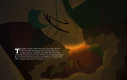 Size: 1920x1215 | Tagged: safe, artist:bearmation, princess celestia, spike, alicorn, dragon, pony, g4, baby, baby dragon, baby spike, crying, duo, eyes closed, female, male, mare, momlestia, mother and child, mother and son, sleeping, story included, younger