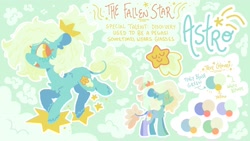 Size: 1920x1080 | Tagged: safe, artist:astroeden, oc, oc only, oc:astro, earth pony, pony, reference sheet, solo