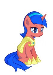 Size: 3508x4961 | Tagged: safe, artist:aislin, oc, oc only, oc:heavy halbard, pony, unicorn, absurd resolution, blue mane, blue tail, female, full body, guardsmare, hoof shoes, horn, looking at you, mare, royal guard, simple background, sitting, smiling, smiling at you, solo, tail, transparent background, unicorn oc