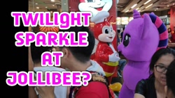 Size: 1280x720 | Tagged: safe, twilight sparkle, g4, irl, jollibee, philippines, photo, youtube link