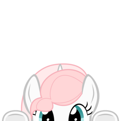 Size: 400x400 | Tagged: source needed, useless source url, safe, artist:ace play, part of a set, oc, oc only, oc:sweetheart, pony, unicorn, commission, cute, female, mrkat7214's "i see you" pony, peeking, pink hair, simple background, solo, transparent background, ych result