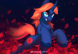 Size: 889x622 | Tagged: safe, artist:dolorosacake, oc, pony, unicorn, angry, attack, flower, redflowers, sketch, solo