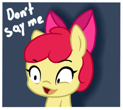 Size: 1000x900 | Tagged: safe, artist:arielsbx, apple bloom, earth pony, pony, ask little applebloom, g4, dialogue, emoji challenge, female, filly, simple background, solo, you don't say