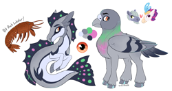 Size: 1500x797 | Tagged: safe, artist:owlcoholik, limestone pie, queen novo, oc, hippogriff, seapony (g4), g4, my little pony: the movie, magical lesbian spawn, male, offspring, parent:limestone pie, parent:queen novo, simple background, white background